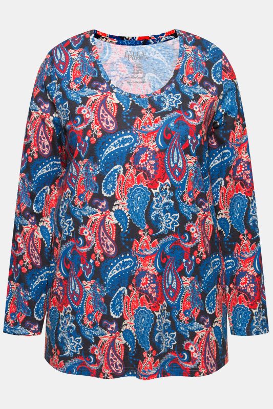 Paisley Long Sleeve A-Line Swing Cotton Tee