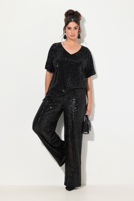 Wide Leg Sequined Pants