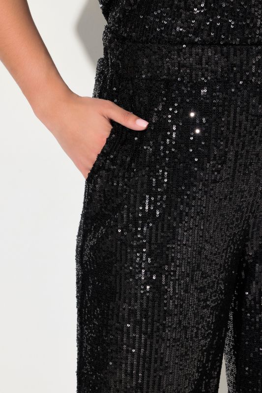 Wide Leg Sequined Pants