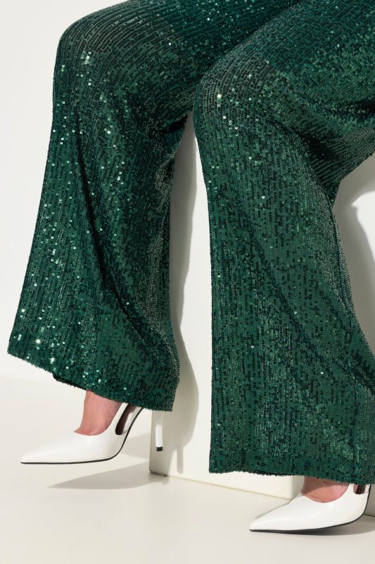 Wide Leg Sequined Pants