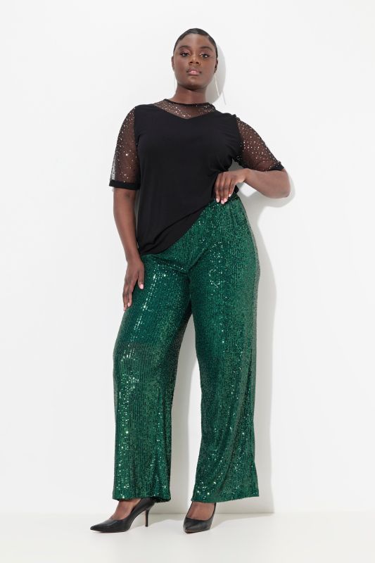 Wide Leg Sequined Pants