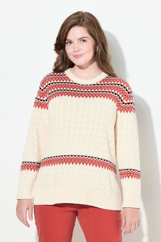 Eco Cotton Long Sleeve Fair Isle Sweater