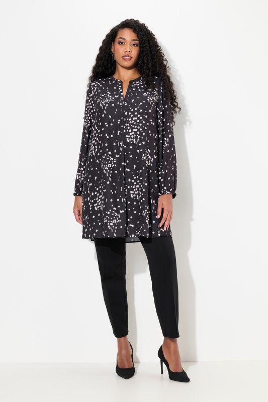 Polka Dot Long Sleeve Tunic Blouse