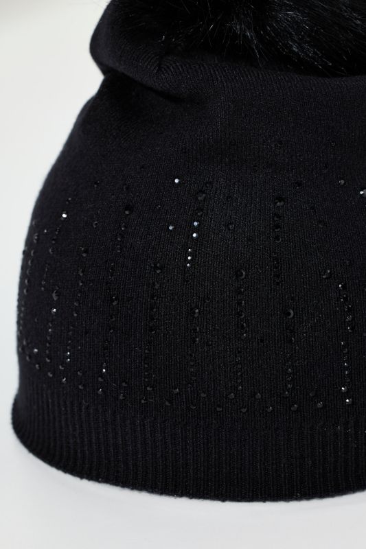 Rhinestone Pompom Hat