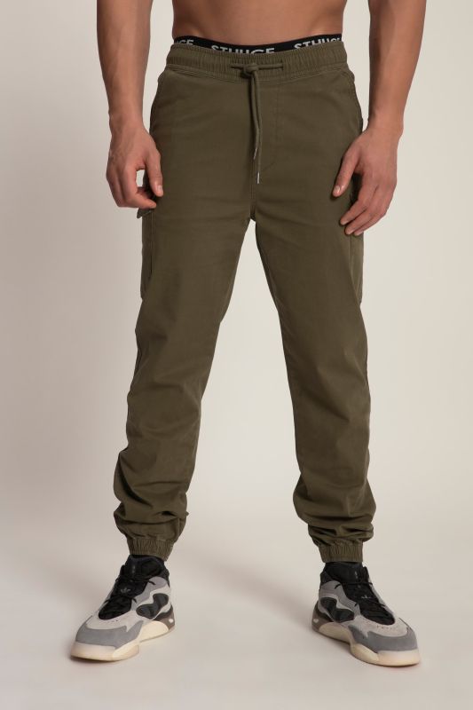 STHUGE cargo pants, modern fit, elasticated waistband, 6 pockets, up to 8 XL