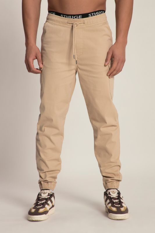 STHUGE cargo pants, modern fit, elasticated waistband, 6 pockets, up to 8 XL