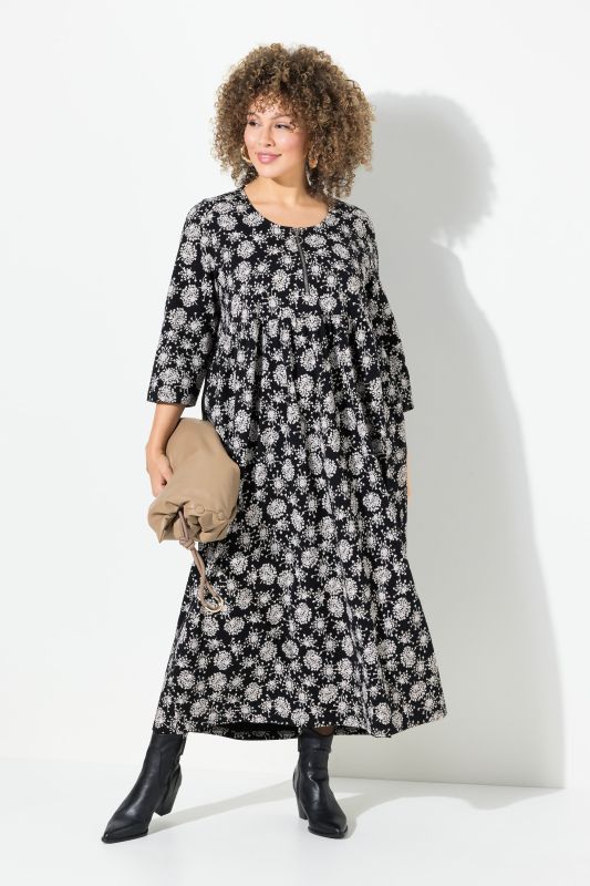 Dandelion Print Zip Front Dress