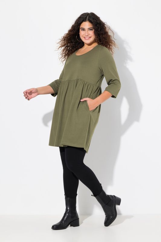 Round Neck 3/4 Sleeve Knit Tunic