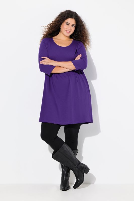 Round Neck 3/4 Sleeve Knit Tunic