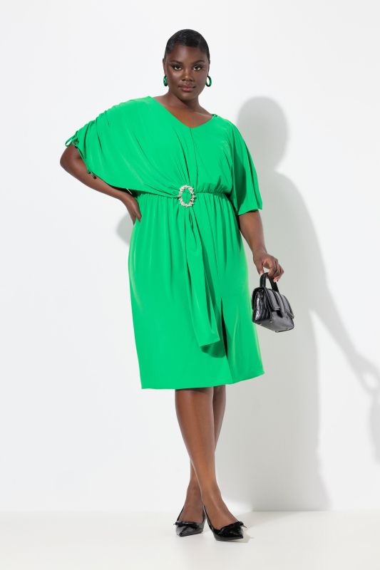 Gathered Sleeve Midi Dress