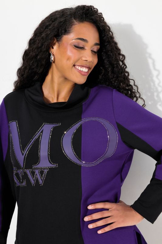 Rhinestone Graphic Lettering Sweatshirt