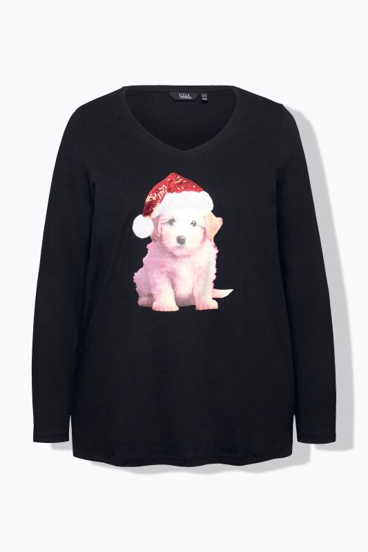 Christmas Puppy Long Sleeve Graphic Tee