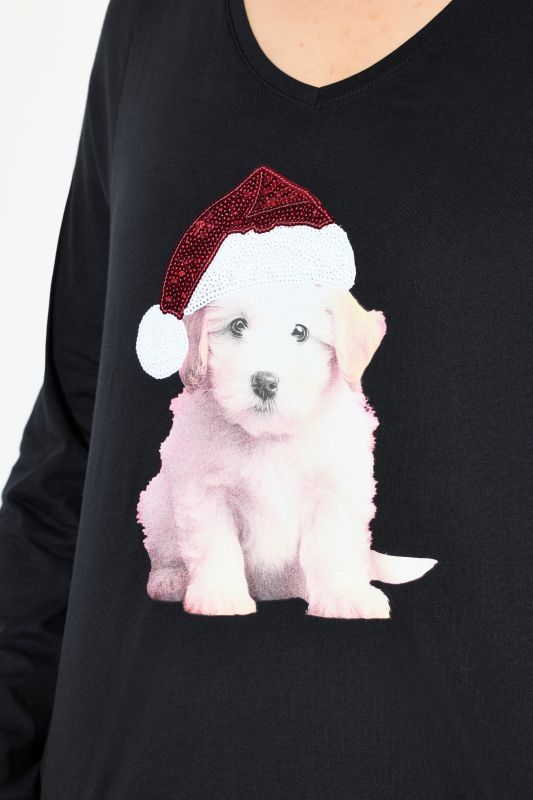 Christmas Puppy Long Sleeve Graphic Tee