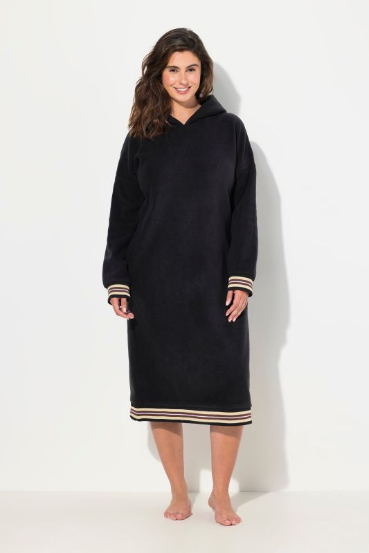 Fleece Loungewear Hooded Long Sleeve Dress