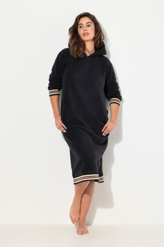 Fleece Loungewear Hooded Long Sleeve Dress