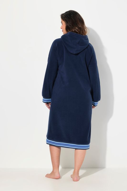 Fleece Loungewear Hooded Long Sleeve Dress