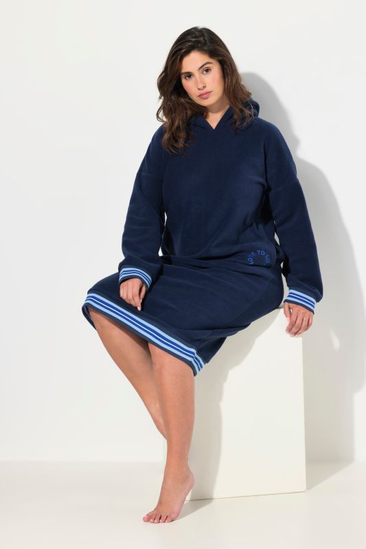 Fleece Loungewear Hooded Long Sleeve Dress