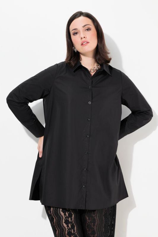 Paper Touch Long Sleeve Button Down Tunic Blouse