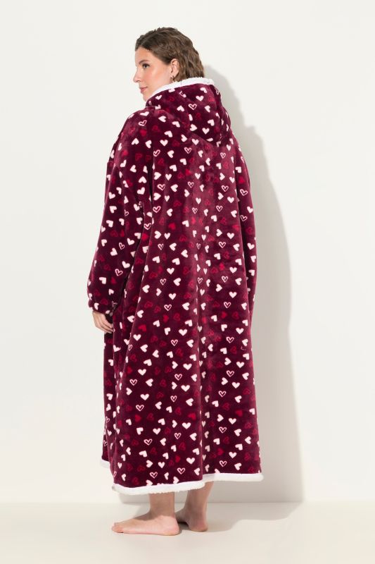 Geometric Pattern Hooded Blanket Poncho