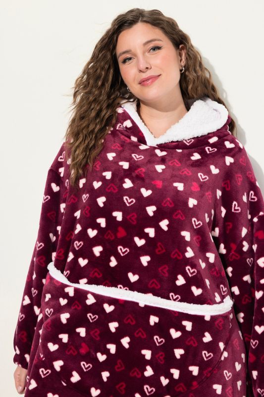 Geometric Pattern Hooded Blanket Poncho