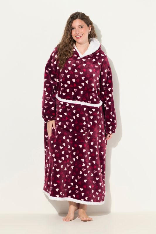 Geometric Pattern Hooded Blanket Poncho