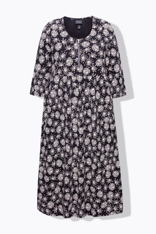 Dandelion Print Zip Front Dress