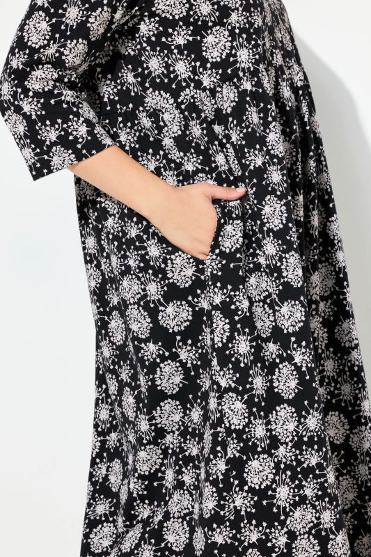 Dandelion Print Zip Front Dress