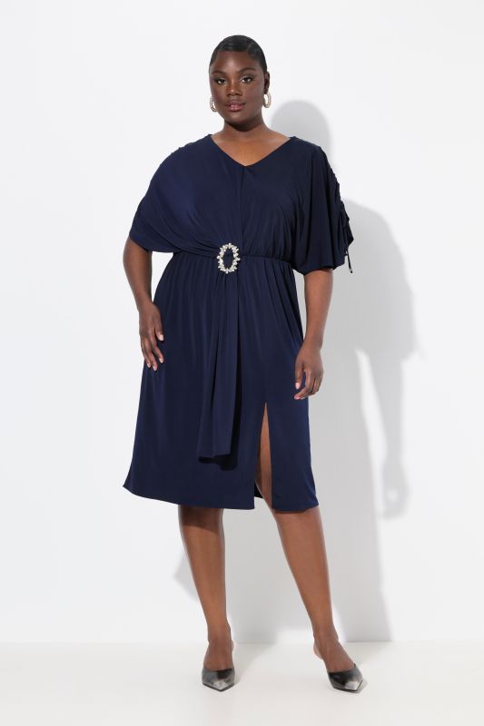 Gathered Sleeve Midi Dress