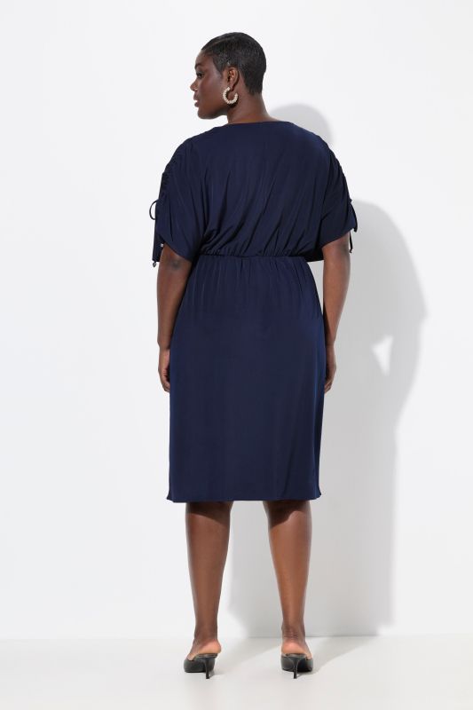 Gathered Sleeve Midi Dress