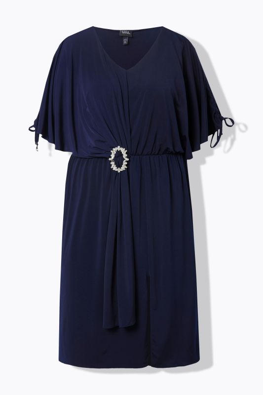 Gathered Sleeve Midi Dress