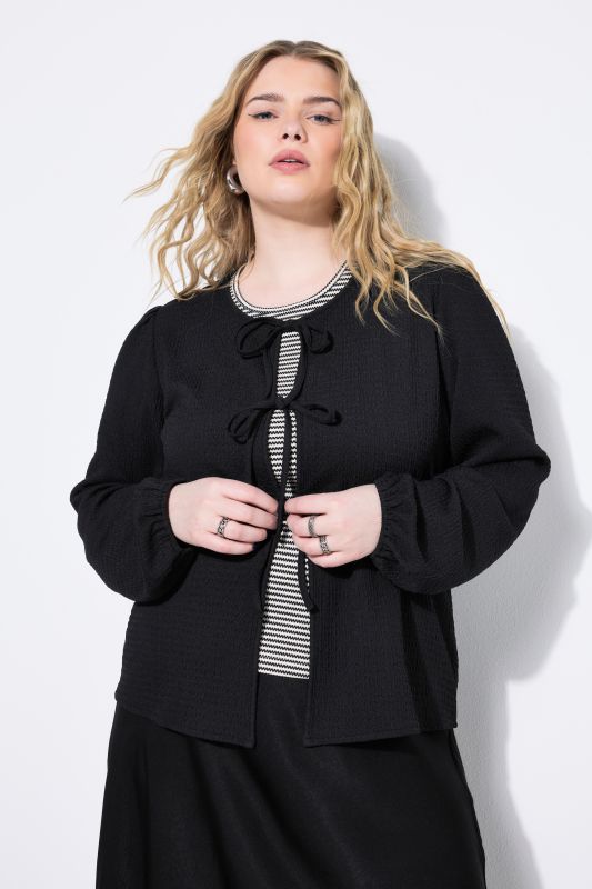 Tie Front Balloon Sleeve Blouse