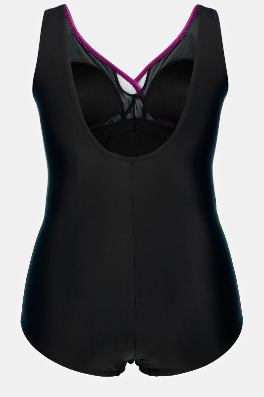 Ombre V-Neck Surplice Wrap Lined Swimsuit