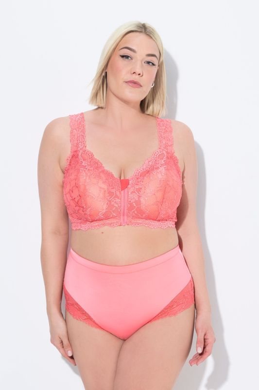 Lace Detail Stretch Microfiber High Rise Panty