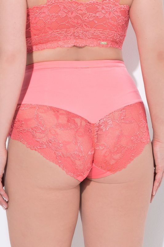 Lace Detail Stretch Microfiber High Rise Panty
