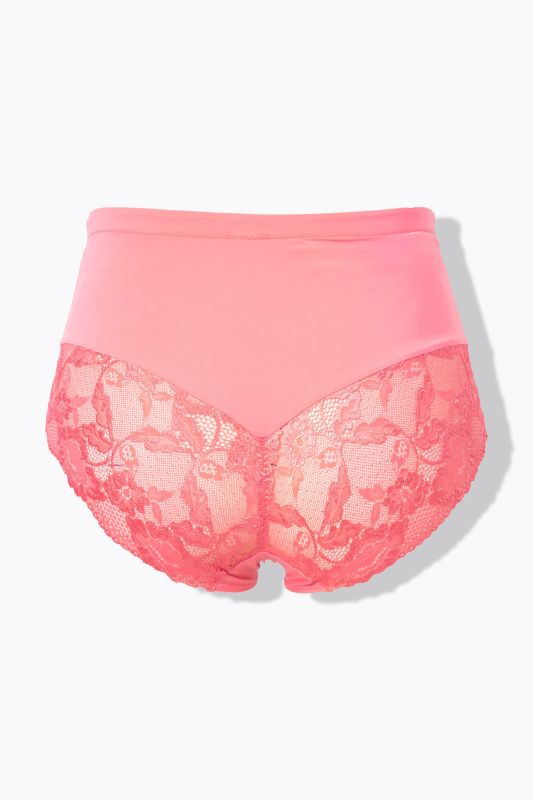 Lace Detail Stretch Microfiber High Rise Panty