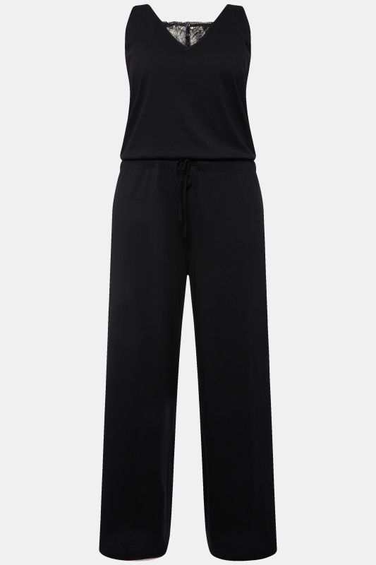Jumpsuit, lace, V-neck, sleeveless