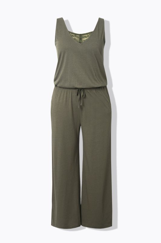 Jumpsuit, lace, V-neck, sleeveless