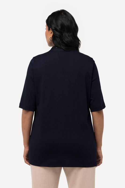Rhinestone V-Neck Pima Cotton Tee