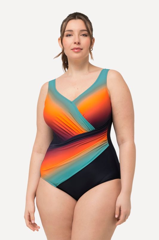 Rainbow Gradient Wrap Look Swimsuit