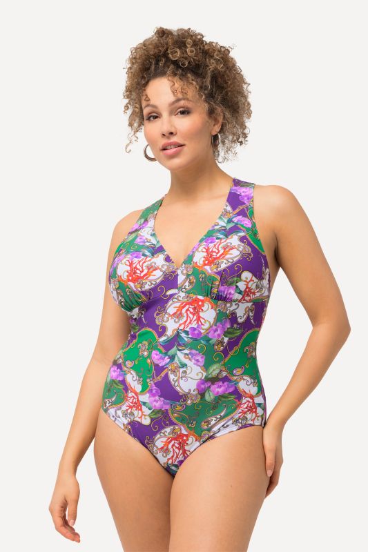 Paisley Macrame Strap One Piece Swimsuit