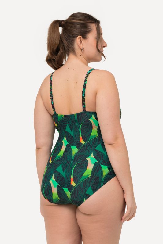 Mixed Print One Piece Swimsuit