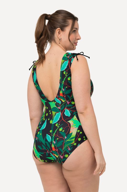 Colorful Leaf Print One Piece Swimsuit