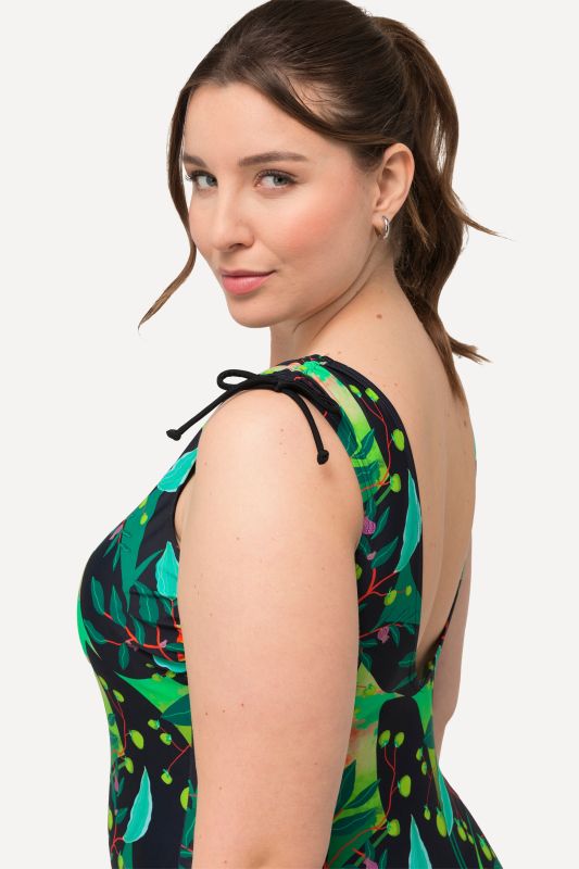 Colorful Leaf Print One Piece Swimsuit