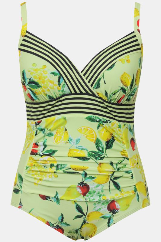 Fruit Print Ruched One Piece Swimsuit