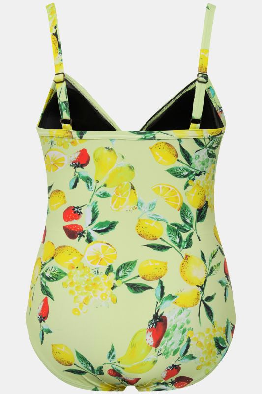 Fruit Print Ruched One Piece Swimsuit