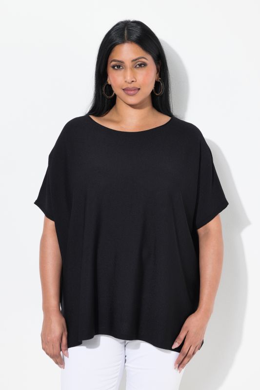 Batwing Sleeve Boat Neck Sweater