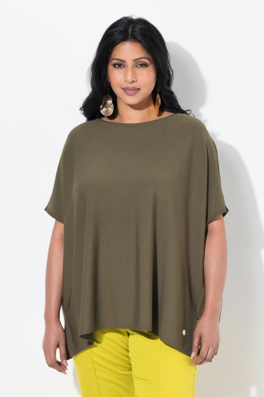 Batwing Sleeve Boat Neck Sweater