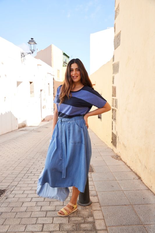 Denim Look Lyocell Skirt