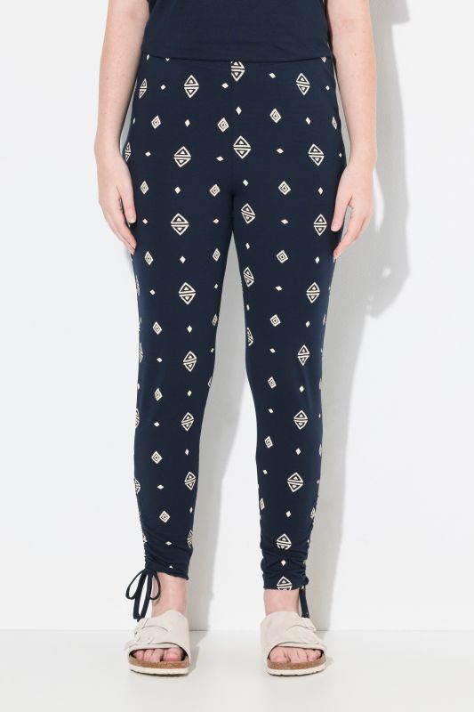 Eco Cotton Rhombes Print Gathered Leggings
