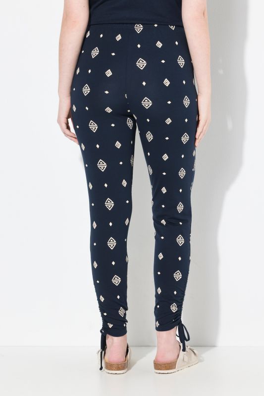 Eco Cotton Rhombes Print Gathered Leggings